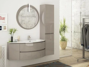 LEGNOBAGNO Мебель для умывальника одинарная из HPL со шкафом Freedom curvo