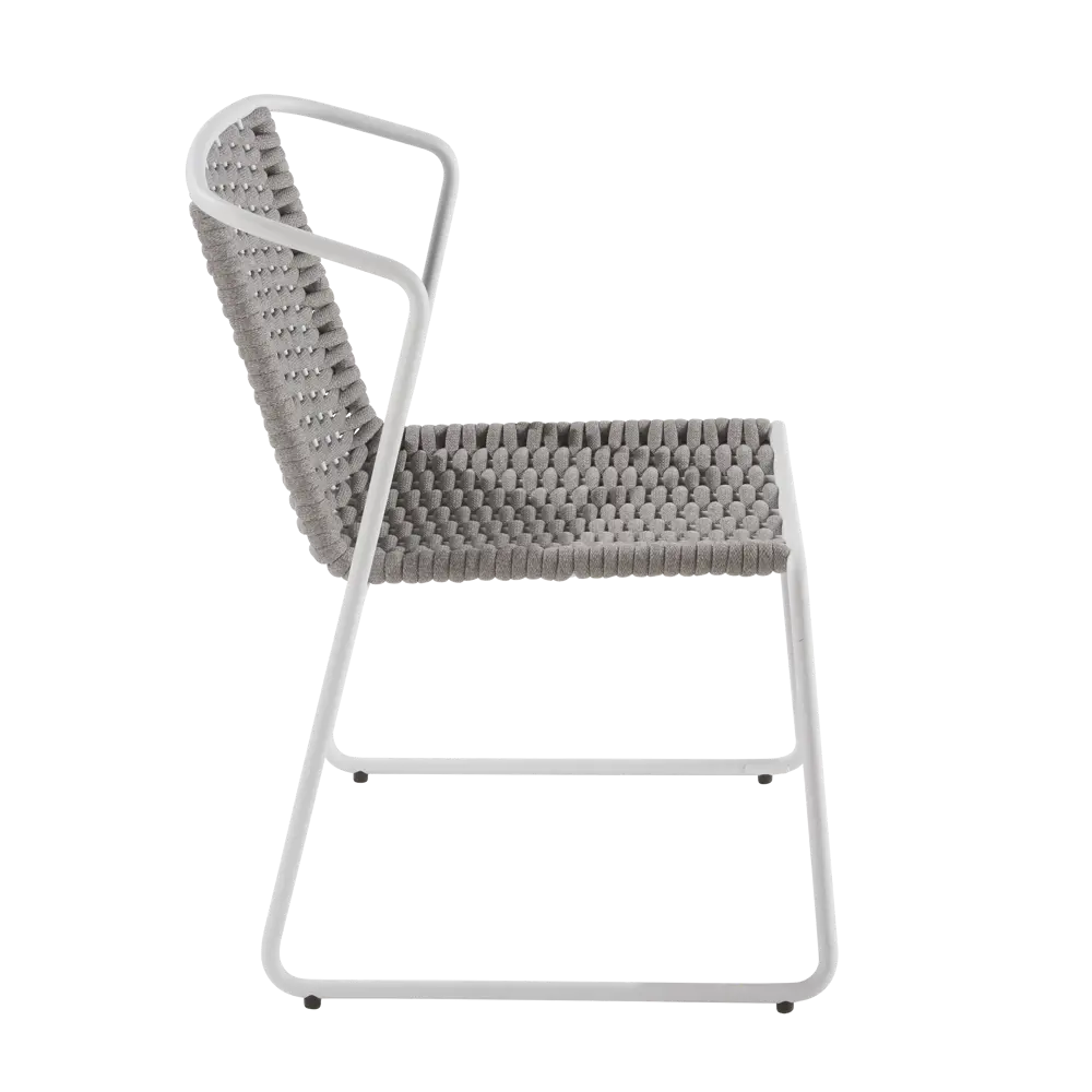 Стул Naterial Livia 63.5x80.5x58 см алюминий/текстиль цвет бело-серый STLM-2115461 - Вид №3