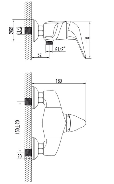 LM4233C Смеситель Poseidon для душа LEMARK POSEIDON  - Вид №1