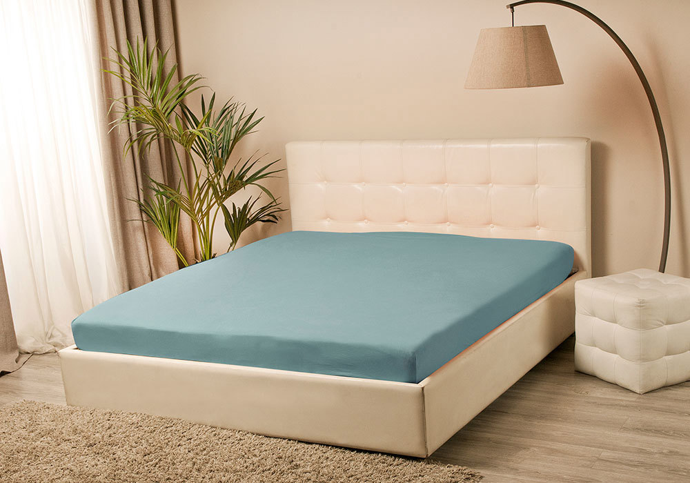 93836658 Простыня KPM-120/голубая ель, 120х200 см, трикотаж Violett STLM-0584226 KUPU-KUPU