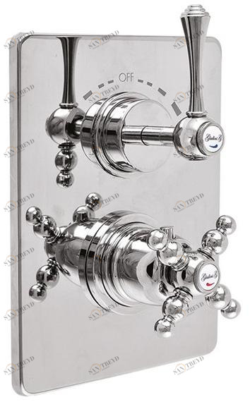 Rubinetteria Giulini Термостатический смеситель для душа на 2 отверстия с тарелкой Londra 8212-ln
