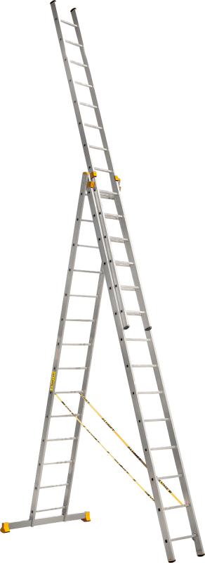 Алюминиевая профессиональная трехсекционная универсальная лестница P3 9314 ALUMET 