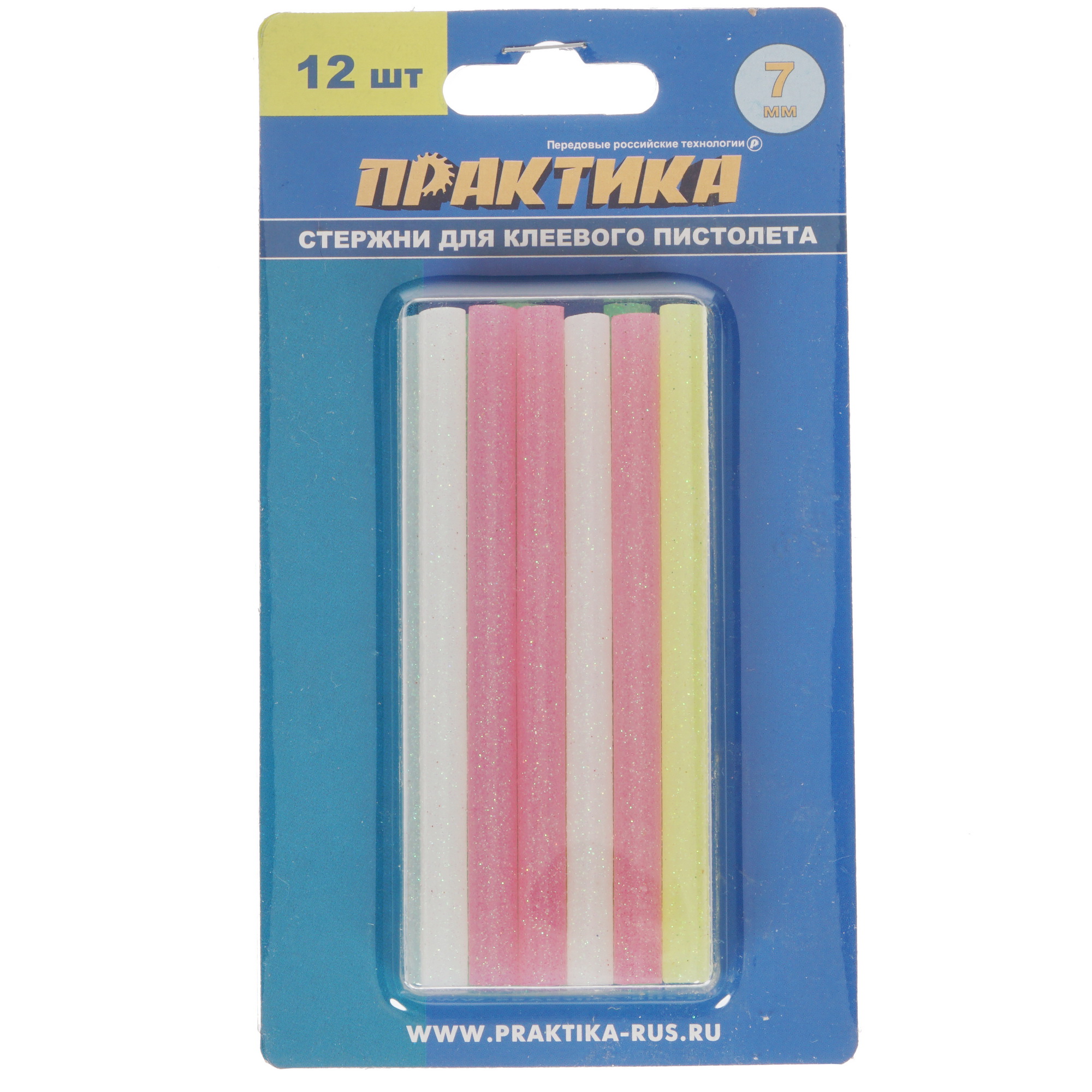 Стержни клеевые Практика 790-236 белый, желтый, зеленый, розовый 8152073 STDN-0042660