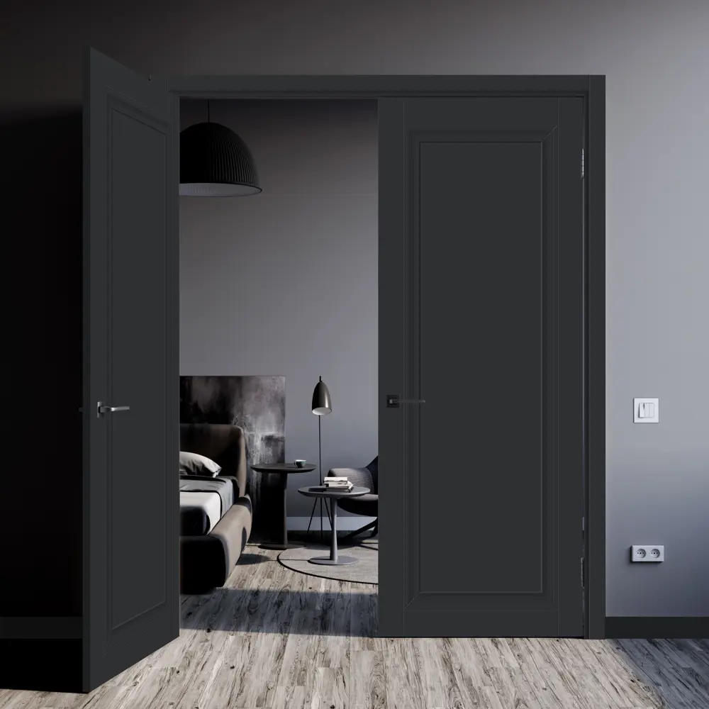 Дверь межкомнатная глухая Нобиле 70x200 см Hardflex цвет антрацит с замком 84491272 STLM-2161070 МАРИО РИОЛИ  - Вид №6