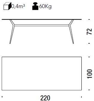 Moroso Прямоугольный стол из стали и дерева Pylon sun-id-1473654 - Вид №1