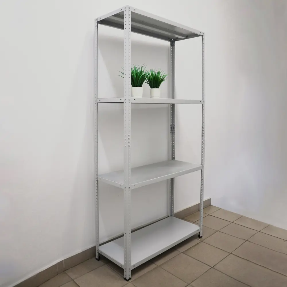 Стеллаж металлический 4 полки 180x80x50 см цвет серый нагрузка на полку 100 кг 89341411 STLM-2135791 STYNERGY  - Вид №8