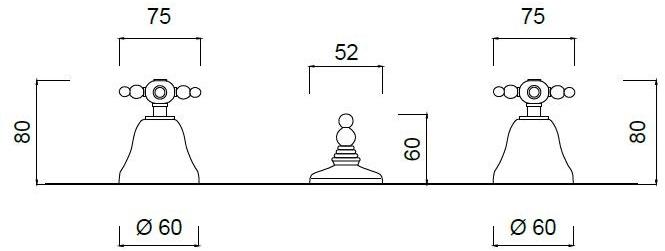 Rubinetteria Giulini Смеситель для биде с 3 отверстиями Parigi 7313a - Вид №1