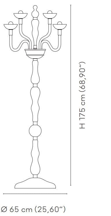 Светодиодный торшер ручной работы из дутого стекла VENINI Carlo Scarpa 99.37 ARCH-00146241 - Вид №2