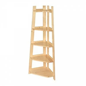 Угловой стеллаж деревянный с 5 полками бежевый Qwerty QWERTY  00-3971601 Бежевый