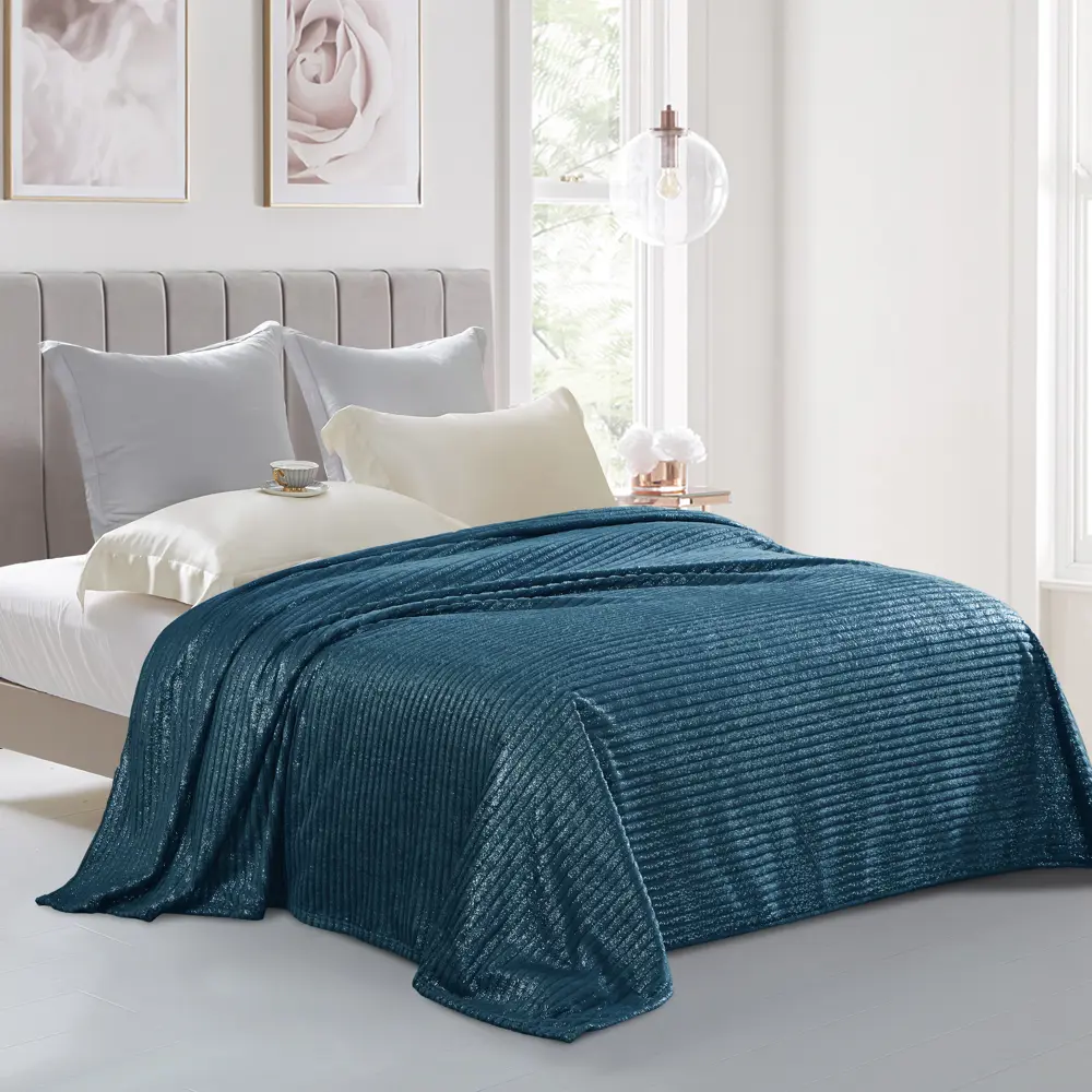 Плед Alitea 180x200 см велсофт цвет синий СТОЛИЦА ТЕКСТИЛЯ STLM-2178851 - Вид №3