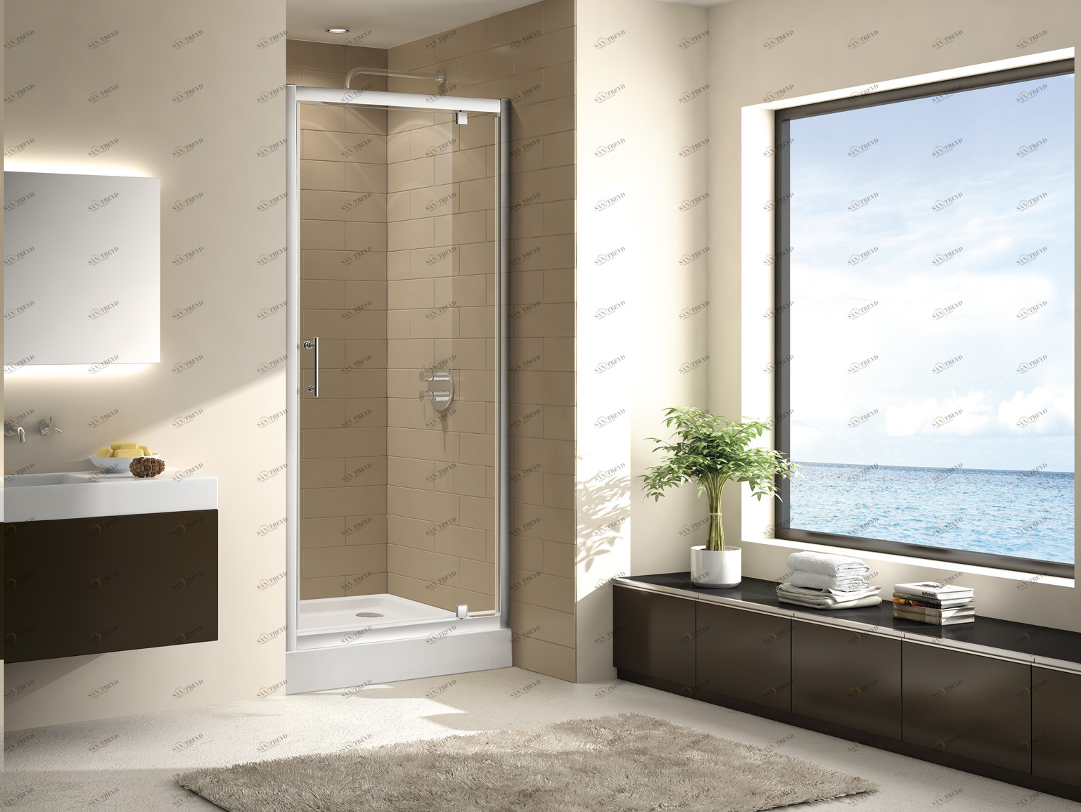 Душевая дверь в нишу CEZARES ECO-O-BA-1-90-C-Cr