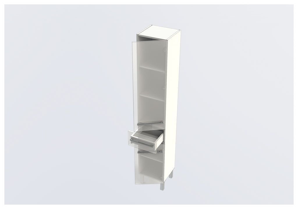 Шкаф-пенал для ванной Aquanet Верона 35 черный (напольный) 00178971 - Вид №2