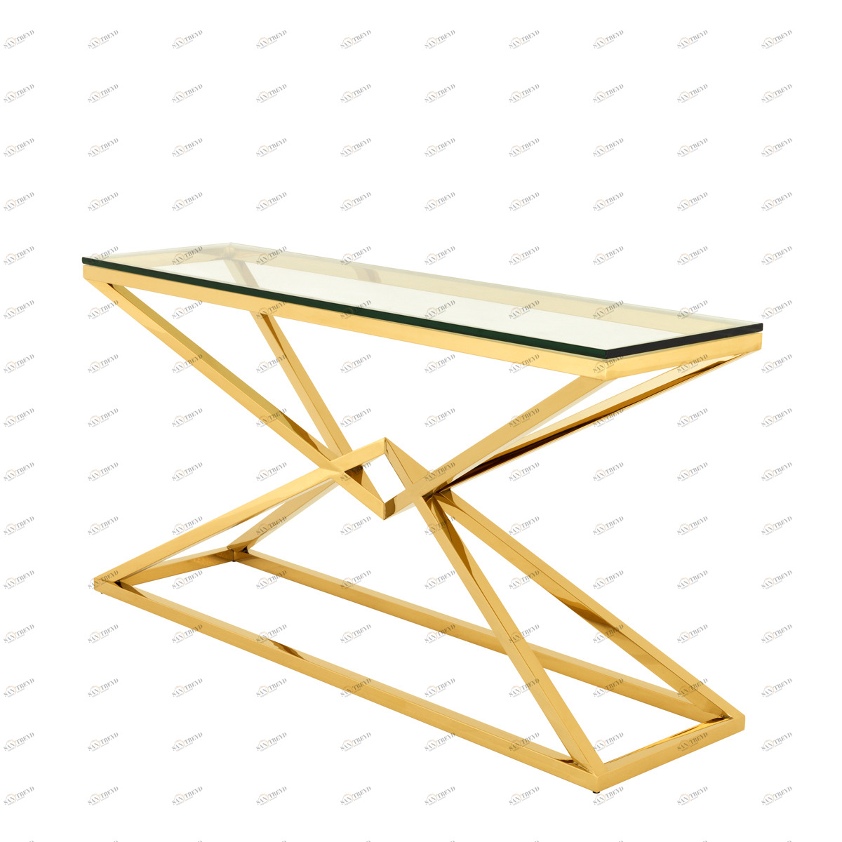 Консоль металлическая золотая со стеклянной столешницей Connor от Eichholtz EICHHOLTZ EICHHOLTZ 060937 Золото;прозрачный 