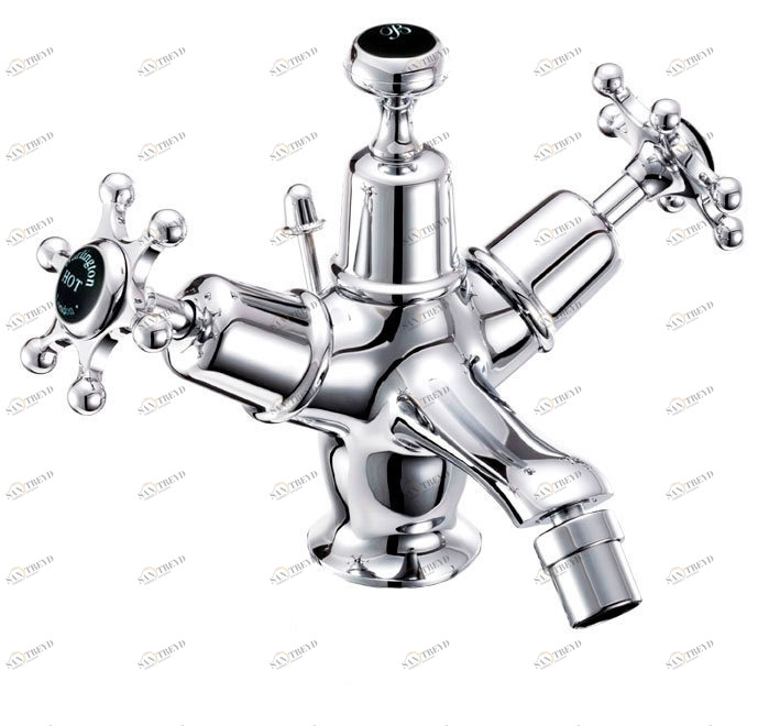 Смеситель для биде на 1 отверстие с донным клапаном [BI13 BLA]  Burlington T15-QT BLA, T3 BLA 