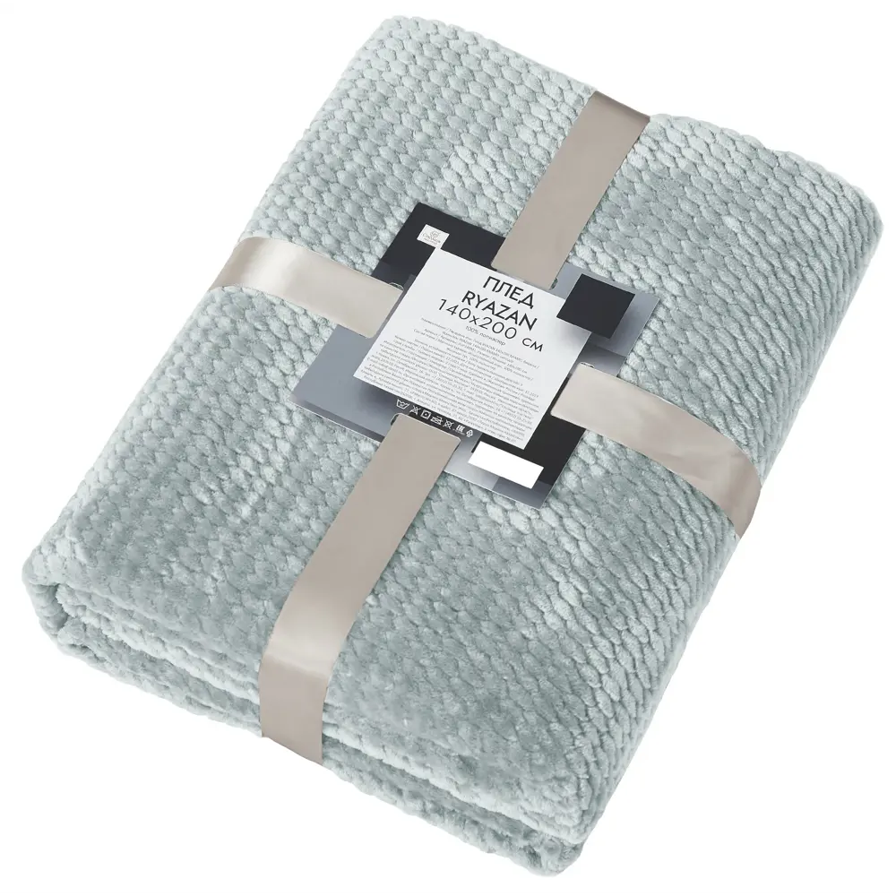 Плед Ryazan 140x200 см искусственный мех цвет светло-серый СТОЛИЦА ТЕКСТИЛЯ STLM-2053786 - Вид №2