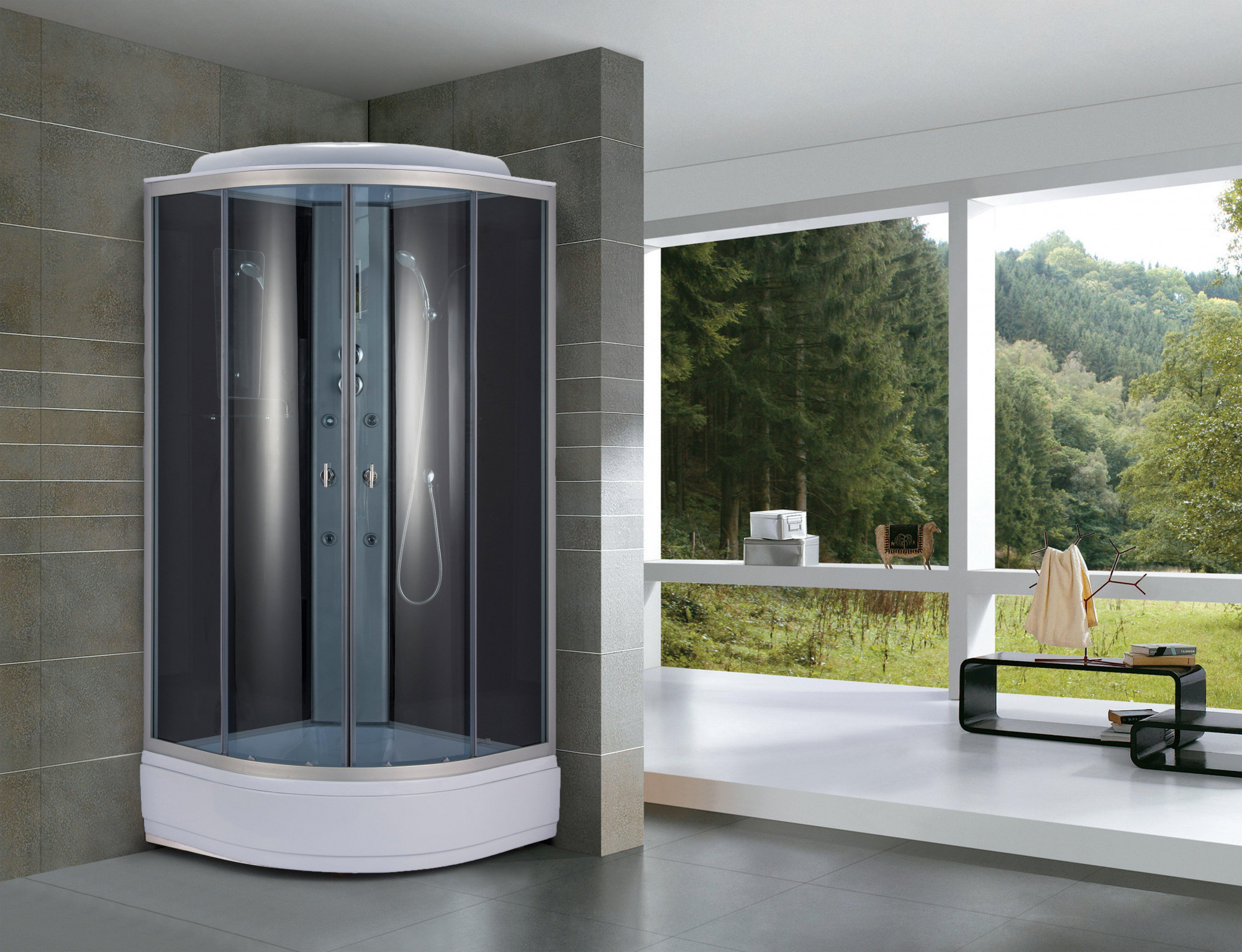 Душевая кабина NG- 3516-14 (1000х1000х2150) низкий поддон(26см) стекло ТОНИРОВАННОЕ Niagara Classic 35161434