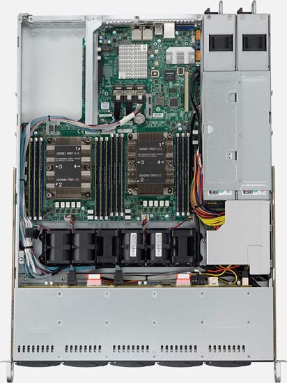 SYS-1029P-WTRT server (x11ddw-nt, cse-116ac2-r706wb2) ( lga 3647, 12xddr4 up to 3tb ecc 3ds lrdimm, 10x2.5" sas/sata hdd bays (default 8 sata3, 2 nvme or sata3), 2x 10gbase-t lan ports via intel® x722, 1 vga, 6 usb 3.0 (4 rear, 2 front), 2 superdom, 750w Santreyd  - Вид №1