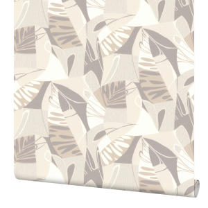 Флизелиновые обои Polynesia бежевые с абстрактным рисунком 85633429