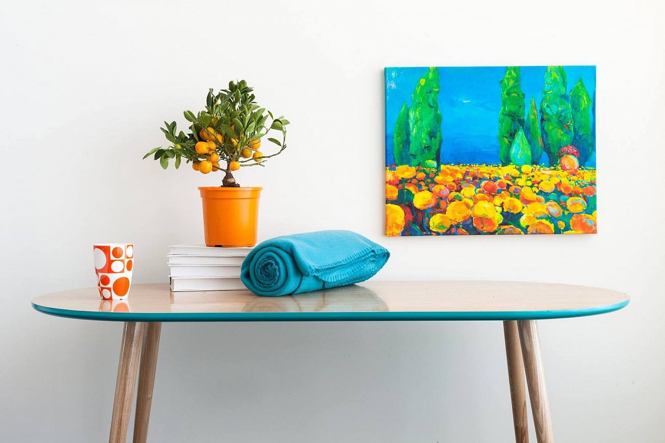 Кофейный столик с черными ножками бирюзовый Soap WOODI  00-3966122 Голубой  - Вид №7