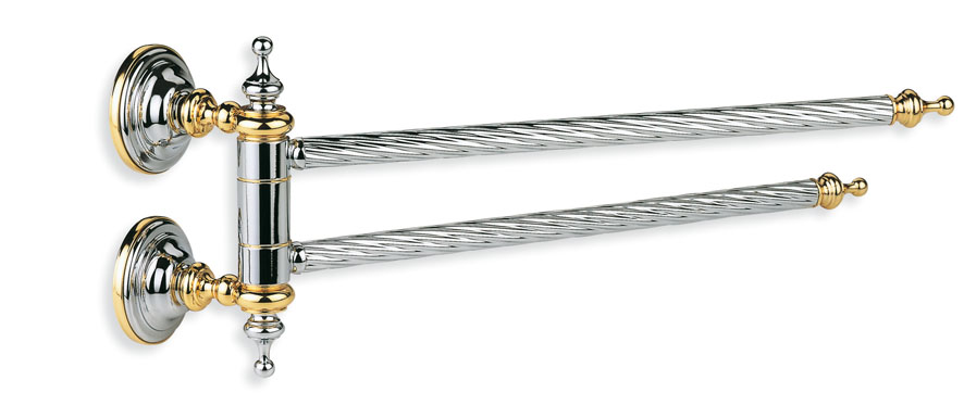 G16(03) Stil Haus Giunone, полотенцедержатель двойной поворотный, цвет хром - белый