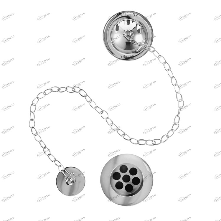 Слив-перелив для ванны с цепочкой и пробкой Arcade Wastes хром ARCW3