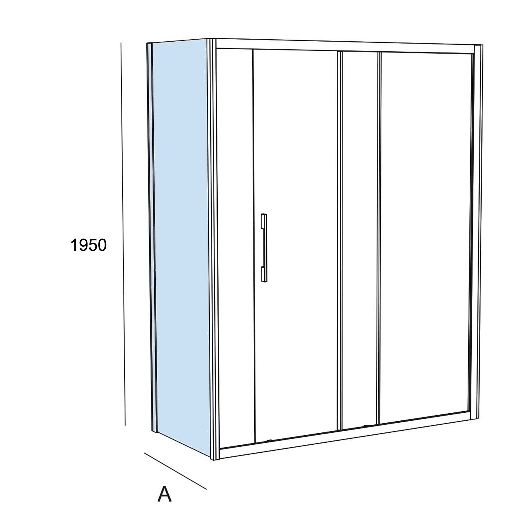25756 SALGAR Душевая перегородка CLEAR фиксированная боковая ROAD SCREEN PRINT 600-800 x 1950 мм - Вид №2