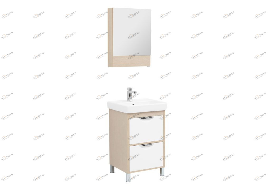 Мебель для ванной Aquanet Гретта 50 New светлый дуб (2 ящика) 00239425