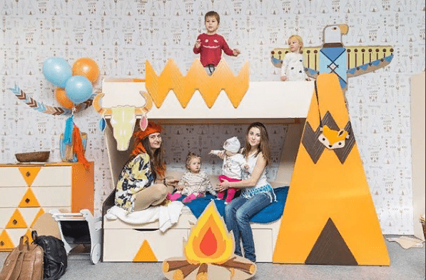 Кровать детская двухъярусная правая "Апачи" МАНДАРИН АПАЧИ 178643 Оранжевый;молочный Santreyd  - Вид №5