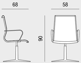Viganò Офисный стул из ткани с 4 спицами и подлокотниками Omega sun-id-1410140 - Вид №4