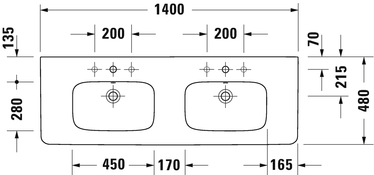 2357140000 Подвесная раковина настенная овальная Duravit Durastyle - Вид №1