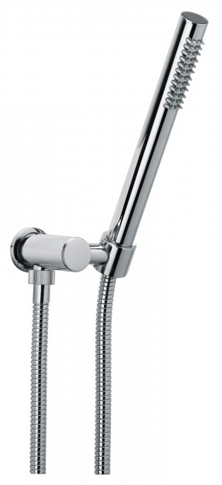 830 Круглый душевой набор с коленом для подачи воды, поворотным кронштейном, однофункциональным ручным душем и 1500 мм. шланг с двойной блокировкой, конический 1/2 дюйма. Bongio Wellness