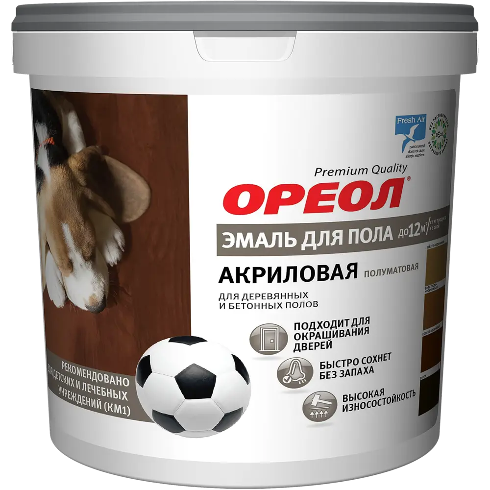 Акриловая эмаль ОРЕОЛ для дерева и бетона золотисто-коричневая 0,9 кг 84439739 STLM-0050057 - Вид №1