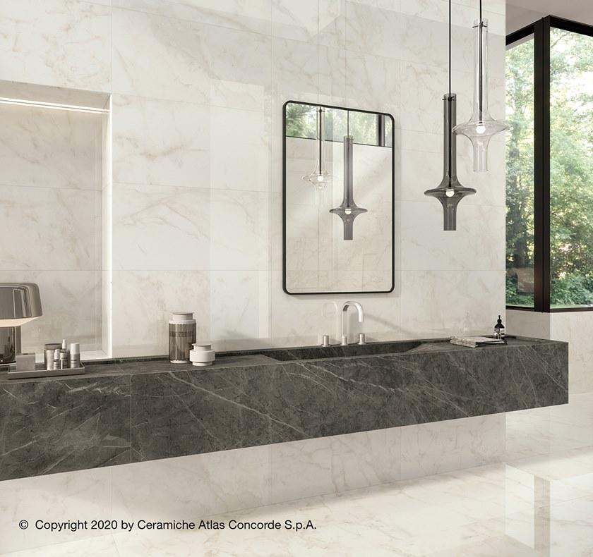 Atlas Concorde Белая плитка для стен с эффектом мрамора Marvel shine sun-id-1375735 - Вид №40