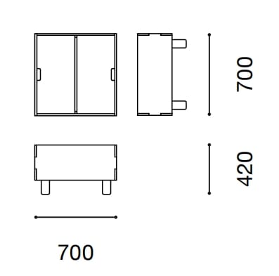 Квадратный Сосновый журнальный столик с отсеком для хранения Established&Sons Crate Series ARCH-00113397 - Вид №4