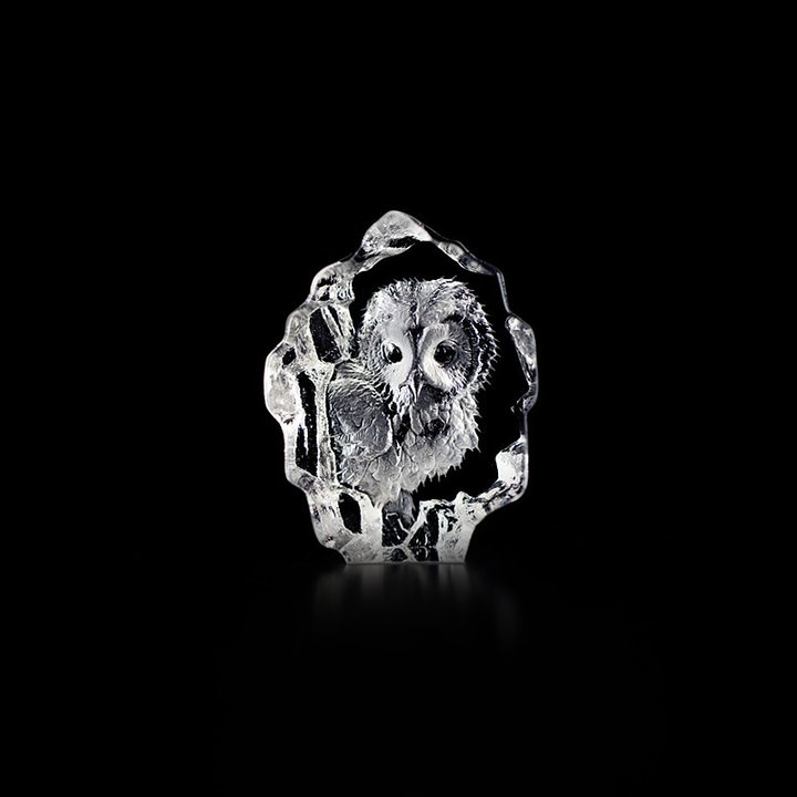 88116 Скульптура из прозрачного хрусталя "Совёнок", 45/60 мм. Maleras 