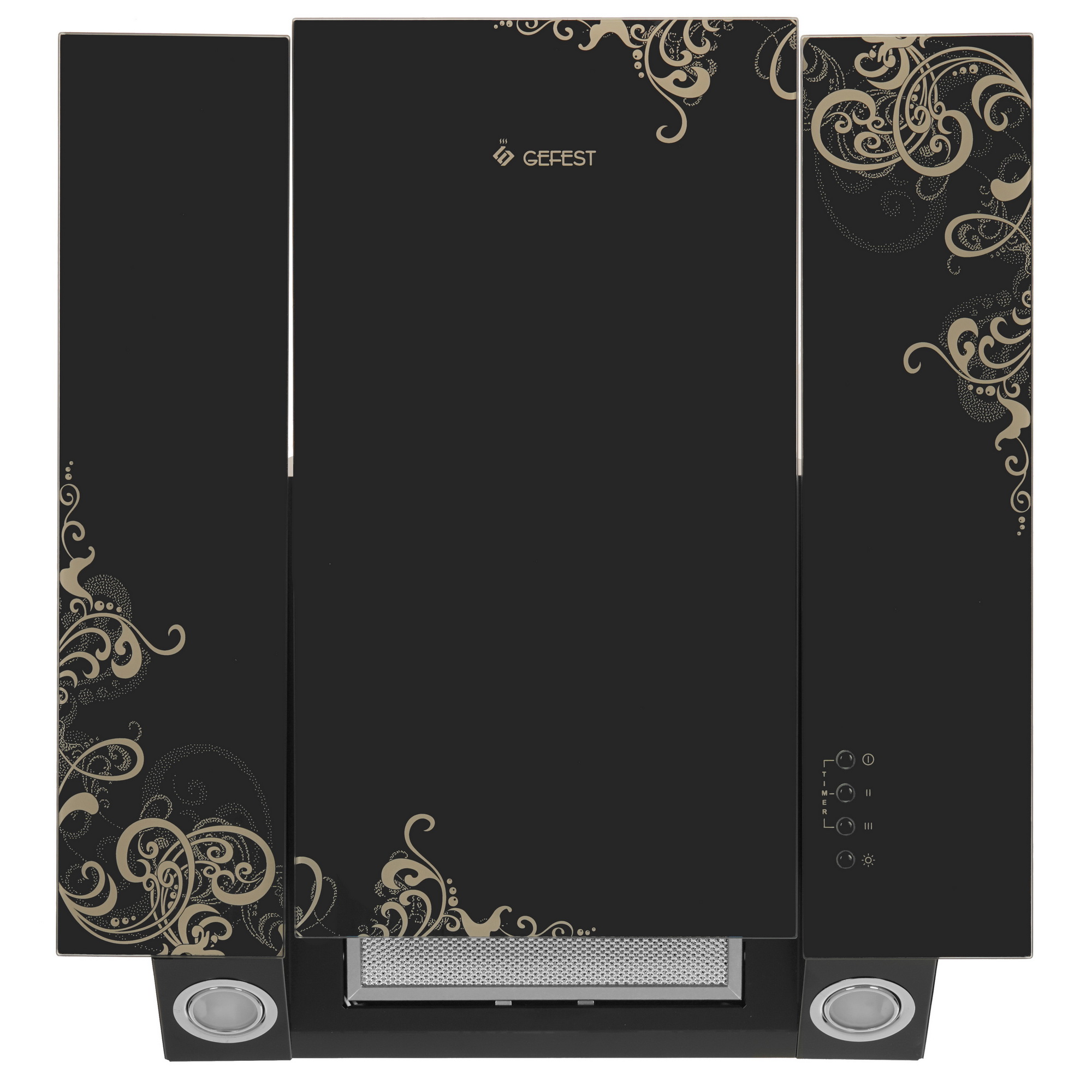 7975966 Вытяжка наклонная Gefest ВО 3603 К19 черный/золотистый STDN-0142098 - Вид №1