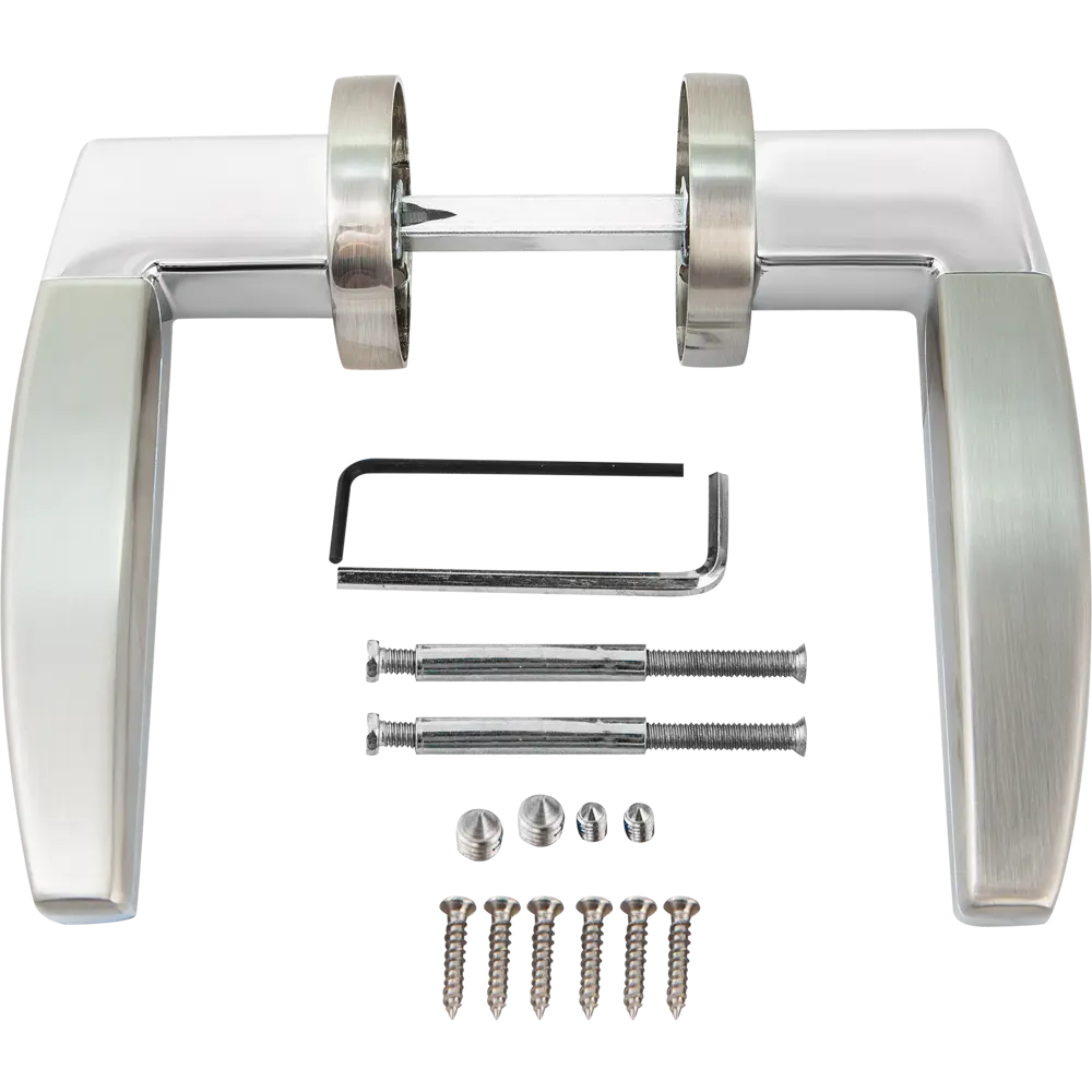 Ручка дверная Armadillo Arc URB2 без запирания ЦАМ гальваническое покрытие цвет матовый никель/хром STLM-2132074 - Вид №1