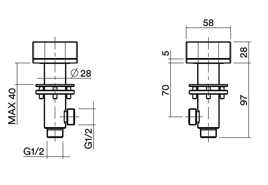 Смеситель для раковины из нержавеющей стали с 2 отверстиями Quadrodesign супер ARCH-00039567 - Вид №2