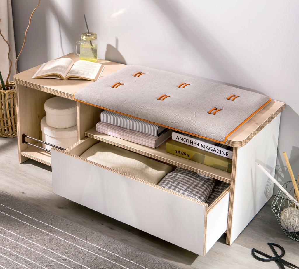 Банкетка с ящиком и полкой для оубви белая Dynamic CILEK DYNAMIC 00-3832103 Белый;бежевый Santreyd  - Вид №1