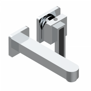 A6N-6541B Trim only for Built-in basin mixer with spout (two x 1/2'' inlets and one 1/2'' outlet), without waste Thg-paris Profil c чёрным ониксом Хром