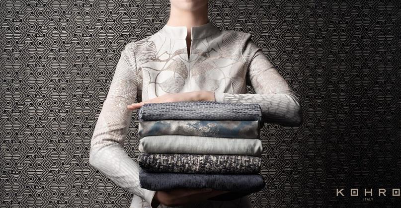 KOHRO Ткань из полиэстера с графическими мотивами A gong on the river Kd064234  - Вид №7