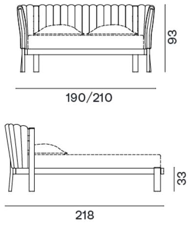 Деревянная двуспальная кровать с мягким изголовьем Gervasoni Yelek ARCH-00123839 - Вид №2