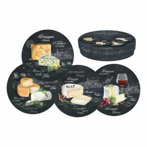Тарелки десертные фарфоровые 4 шт черные "Мир сыров" EASY LIFE МИР СЫРОВ 00-3946489 Черный