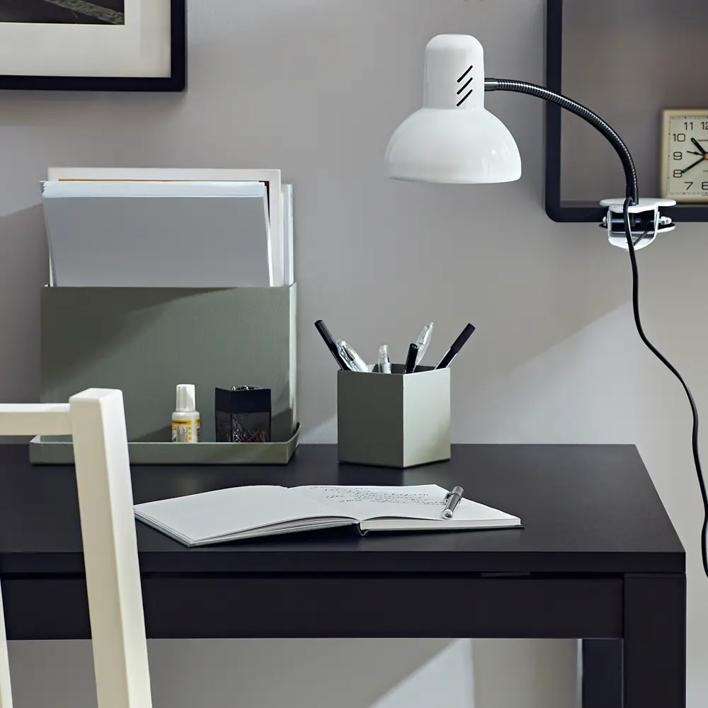 Рабочая лампа настольная Семь огней Эйр на прищепке 1 лампа Е27 цвет белый STLM-2199949 - Вид №10