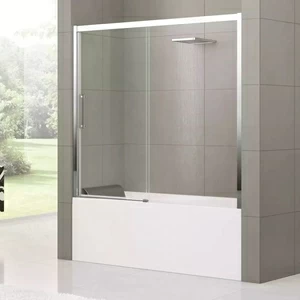 Novellini. Шторка на ванну 182x150 см 2PV с хромированным профилем ROSE ROSSE