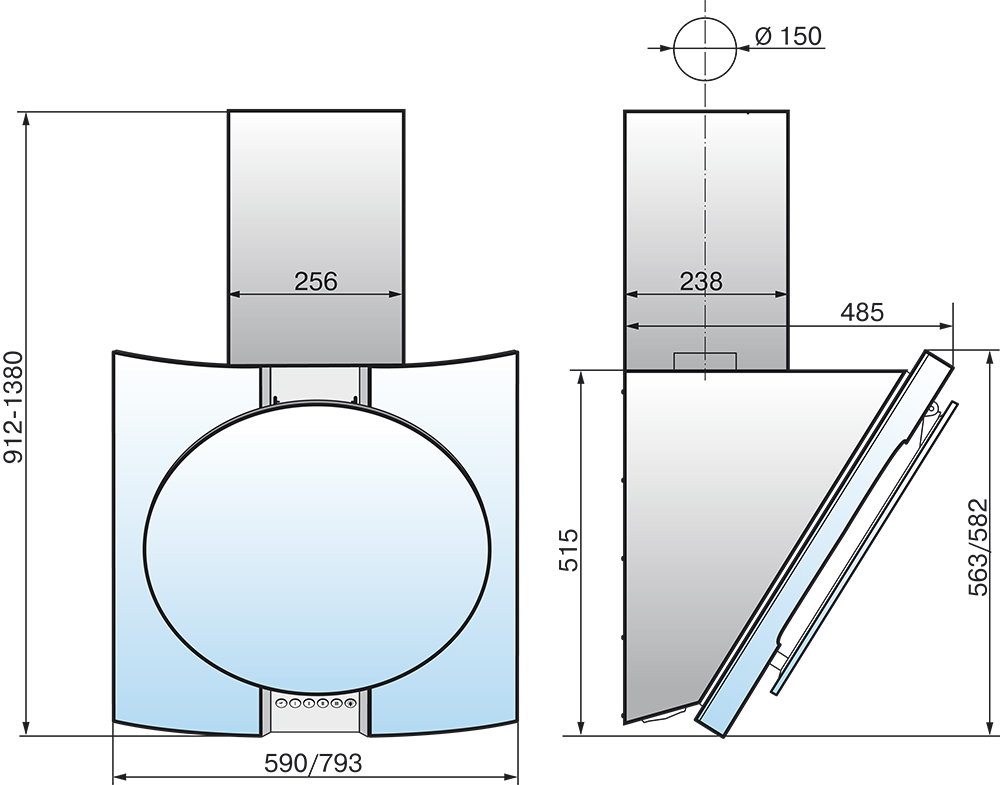 8192990 Вытяжка наклонная ELIKOR Графит 80Н-700-Э4Д черный/серебристый STDN-0099960 - Вид №11