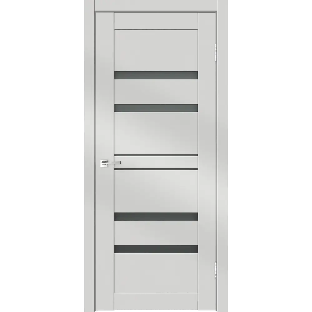 Комплект двери Линеа 6 остекленная 90x200 см HardFlex цвет платина светлая с добором 100 мм МАРИО РИОЛИ STLM-2119118