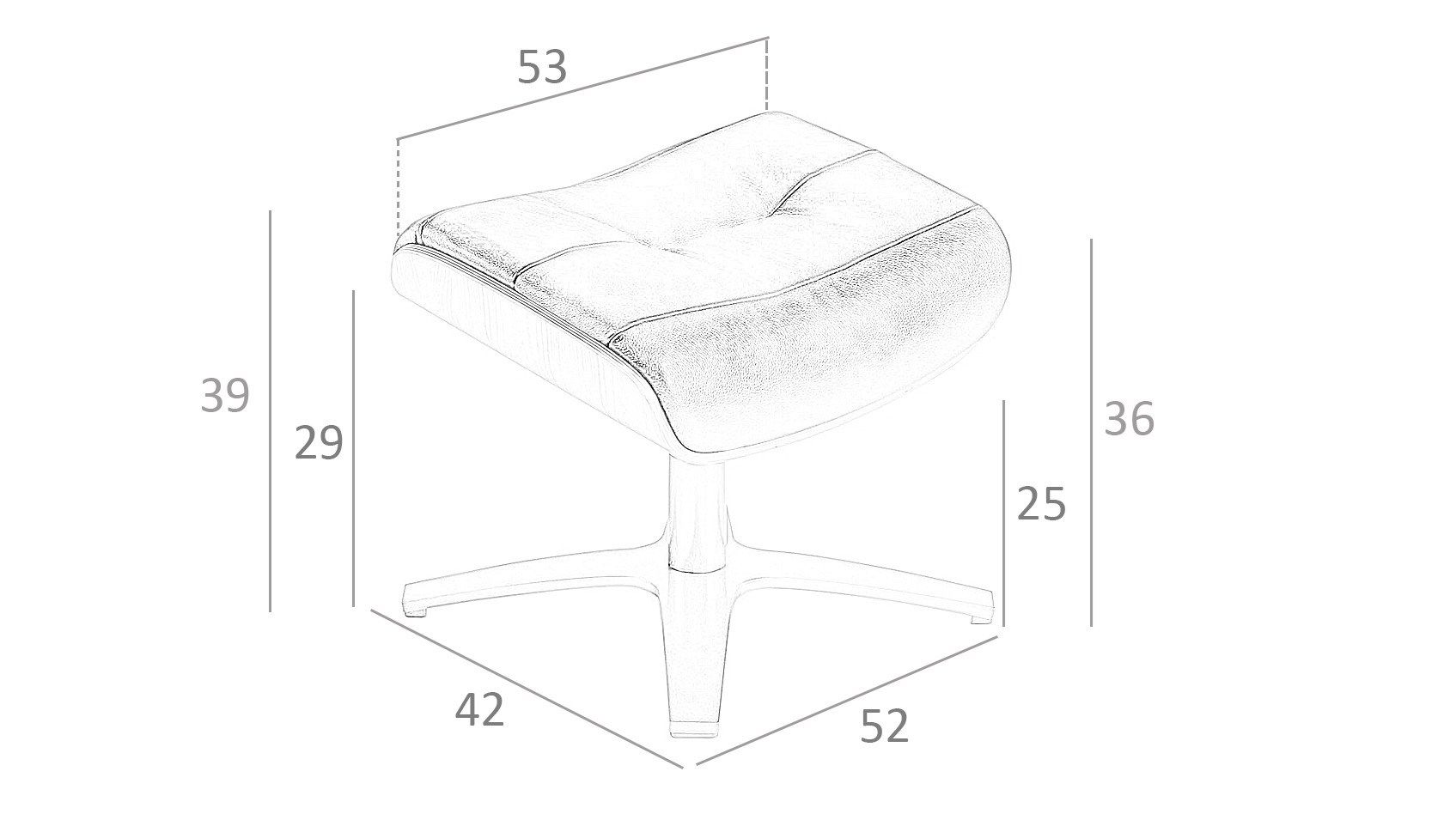 Кожаная мягкая поворотная спицевая подставка для ног Angel Cerda диван Trend ARCH-00114082 - Вид №6