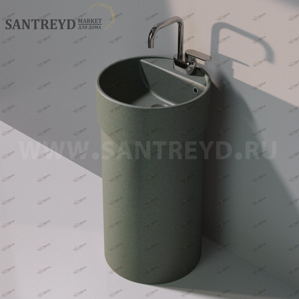 505042ACOLP7037 Напольная раковина стоящая круглая Ceramica Flaminia Twin