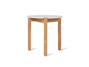 Круглый стол из тикового дерева и керамики